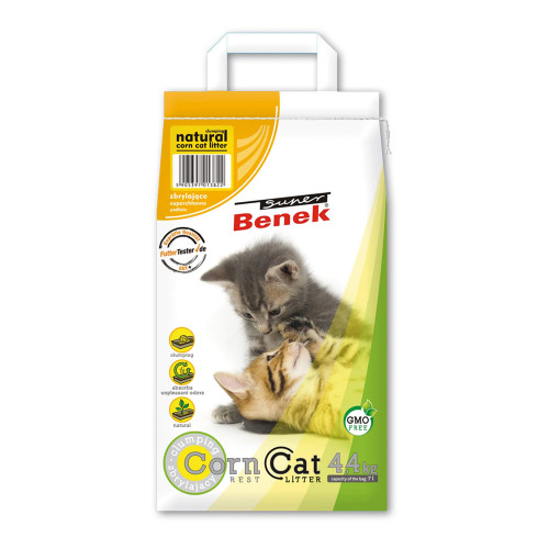 Кукурудзяний наповнювач Super Benek Corn для котячого туалету, без аромату, 7 л