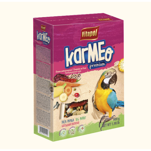 Корм Vitapol Karmeo полнорационный, для крупных попугаев, 900 г