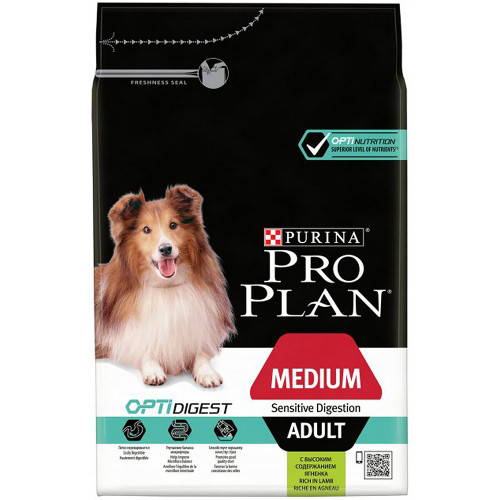 Сухий корм Purina Pro Plan Medium Sensitive для собак середніх порід з чутливим травленням, ягня, 3 кг