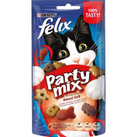 Лакомство Purina Felix Party Mix Mixed Grill для кошек, гриль микс со вкусом курицы, говядины и лосося, 60 г Лакомство Purina Felix Party Mix Mixed Grill для кошек, гриль микс со вкусом курицы, говядины и лосося, 60 г