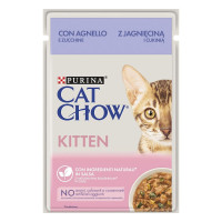 Влажный корм Purina Cat Chow Kitten для котят, с ягненком и цуккини в желе, 85 г Влажный корм Purina Cat Chow Kitten для котят, с ягненком и цуккини в желе, 85 г