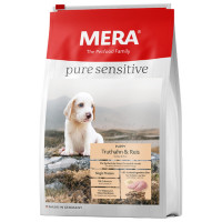 Сухий корм Mera Pure Sensitive Puppy для цуценят і годуючих собак, з м'ясом індички і рисом, 1 кг Сухий корм Mera Pure Sensitive Puppy для цуценят і годуючих собак, з м'ясом індички і рисом, 1 кг