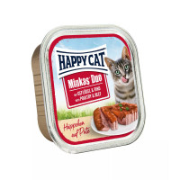 Консервы Happy Cat Duo Geflugel&Rind для кошек, паштет в соусе с птицей и говядиной, 100 г Консервы Happy Cat Duo Geflugel&Rind для кошек, паштет в соусе с птицей и говядиной, 100 г