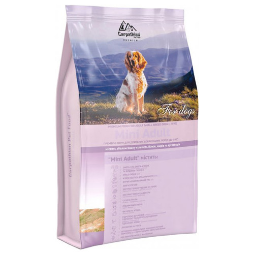 Сухий корм Carpathian Pet Food Mini Adult для дорослих собак малих порід вагою до 11 кг, з куркою, 12 кг