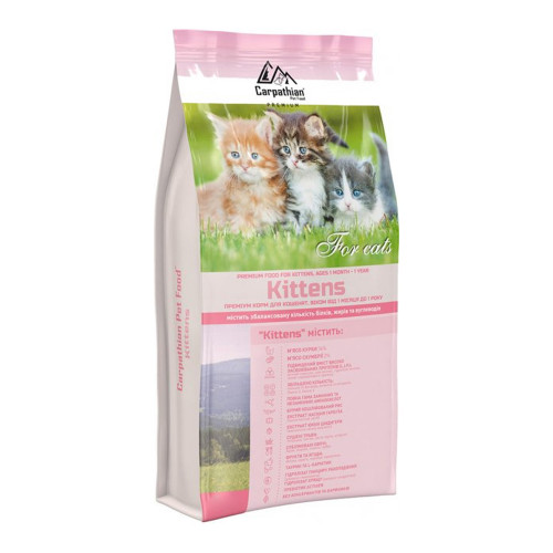 Сухий корм Carpathian Pet Food Kittens для кошенят всіх порід від 1 місяця до 1 року, з куркою, 12 кг
