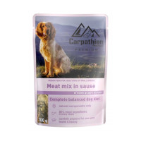 Влажный корм Carpathian Pet Food Meat mix in sauce для взрослых собак малых пород, мясной микс в соусе, 100 г Влажный корм Carpathian Pet Food Meat mix in sauce для взрослых собак малых пород, мясной микс в соусе, 100 г