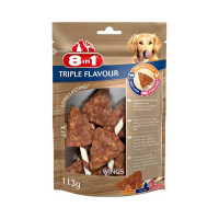 Лакомство для собак 8in1 Triple Flavour крылышки, 6 шт, 113 г Лакомство для собак 8in1 Triple Flavour крылышки, 6 шт, 113 г