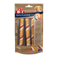 Лакомство для собак 8in1 Triple Flavour трубочки, 3 шт, 113 г Лакомство для собак 8in1 Triple Flavour трубочки, 3 шт, 113 г