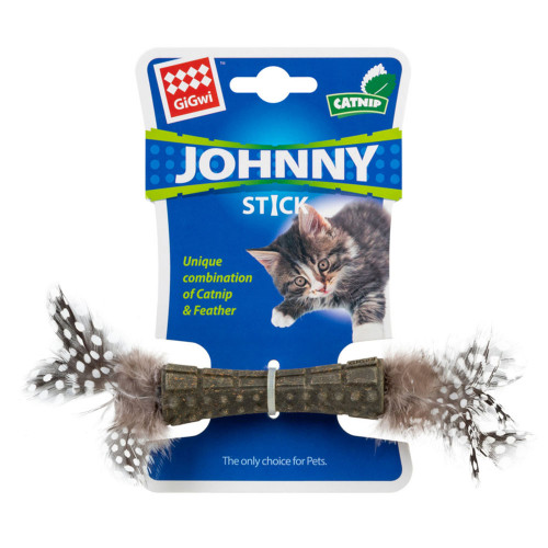 Игрушка GiGwi Catnip, для кошек, перья с кошачьей мятой, текстиль, 8 см
