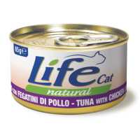 Консерва LifeCat Tuna With Chicken Liver для котів від 6 місяців, тунець з курячою печінкою, 85 г Консерва LifeCat Tuna With Chicken Liver для котів від 6 місяців, тунець з курячою печінкою, 85 г