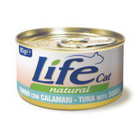 Консерва LifeCat Tuna With Squid для котів від 6 місяців, з тунцем та кальмаром, 85 г Консерва LifeCat Tuna With Squid для котів від 6 місяців, з тунцем та кальмаром, 85 г