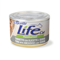 Консерва LifeCat Tuna With Anchovies And Surimi для кошек от 6 месяцев, тунец с анчоусами и крабами, 150 г Консерва LifeCat Tuna With Anchovies And Surimi для кошек от 6 месяцев, тунец с анчоусами и крабами, 150 г