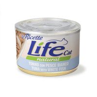 Консерва LifeCat Tuna With White Fish для кошек от 6 месяцев, с тунцом и белой рыбой, 150 г Консерва LifeCat Tuna With White Fish для кошек от 6 месяцев, с тунцом и белой рыбой, 150 г