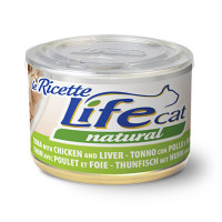 Консерва LifeCat Tuna With Chicken для котів від 6 місяців, тунець з курячим філе та печінкою, 150 г Консерва LifeCat Tuna With Chicken для котів від 6 місяців, тунець з курячим філе та печінкою, 150 г