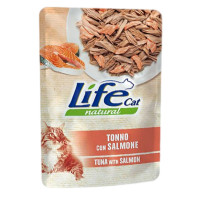Вологий корм LifeCat Tuna With Salmon для котів від 6 місяців, з тунцем та лососем, 70 г Вологий корм LifeCat Tuna With Salmon для котів від 6 місяців, з тунцем та лососем, 70 г