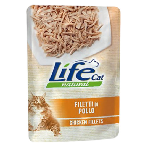 Влажный корм LifeCat Chicken для кошек от 6 месяцев, с куриным филе, 70 г