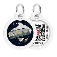Адресник Waudog Smart ID c QR-паспортом для собак і котів, метал, малюнок "Рік і Морті 1", круг, 25 мм Адресник Waudog Smart ID c QR-паспортом для собак і котів, метал, малюнок "Рік і Морті 1", круг, 25 мм