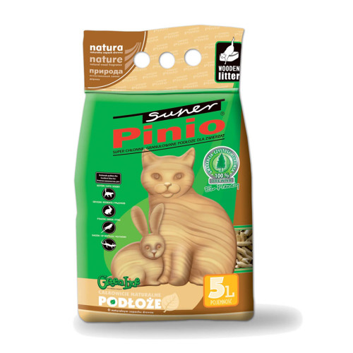 Древесный наполнитель Super Pinio с натуральным ароматом хвои, 5 л (3.2 кг)
