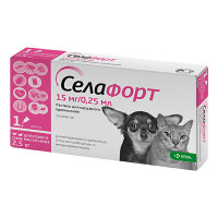 Капли KRKA Селафорт от блох, клещей и гельминтов для собак и кошек весом до 2.5 кг, 1 пипетка Капли KRKA Селафорт от блох, клещей и гельминтов для собак и кошек весом до 2.5 кг, 1 пипетка