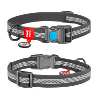 Ошейник Waudog Waterproof c QR-паспортом для собак, водостойкий, пластиковая пряжка, M, 20 мм/24-40 см, серый Ошейник Waudog Waterproof c QR-паспортом для собак, водостойкий, пластиковая пряжка, M, 20 мм/24-40 см, серый