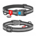 Ошейник Waudog Waterproof c QR-паспортом для собак, водостойкий, пластиковая пряжка, M, 20 мм/24-40 см, серый