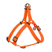 Шлея Waudog Waterproof c QR-паспортом для собак, водостійка, металева пряжка, M, 20 мм/50-80 см, помаранчевий Шлея Waudog Waterproof c QR-паспортом для собак, водостійка, металева пряжка, M, 20 мм/50-80 см, помаранчевий