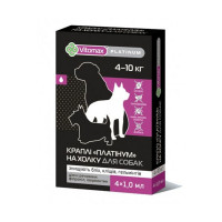 Краплі на холку Vitomax Platinum протигельмінтні для собак вагою від 4 до 10 кг, 1 піпетка, 1 мл Краплі на холку Vitomax Platinum протигельмінтні для собак вагою від 4 до 10 кг, 1 піпетка, 1 мл