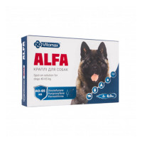 Капли Vitomax ALFA противопаразитарные, для собак весом от 40 до 65 кг, 8 мл, 2 пипетки Капли Vitomax ALFA противопаразитарные, для собак весом от 40 до 65 кг, 8 мл, 2 пипетки