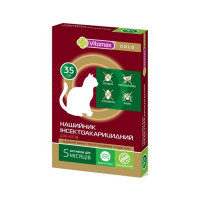 Ошейник Vitomax Gold от блох и клещей для кошек, 35 см Ошейник Vitomax Gold от блох и клещей для кошек, 35 см