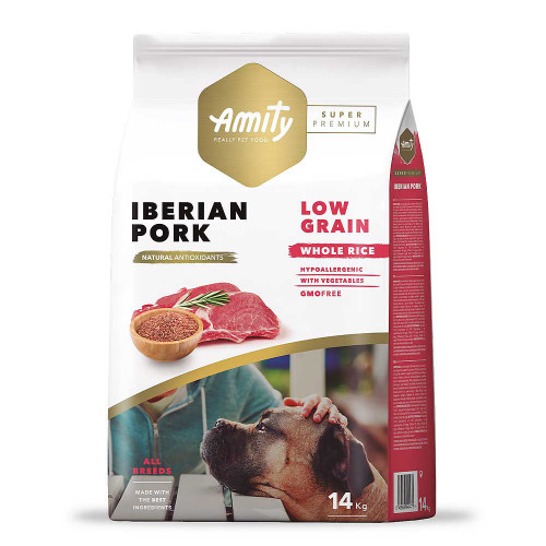 Сухий корм Amity Super Premium Adult Iberian Pork для дорослих собак всіх порід, з іберійською свининою, 14 кг