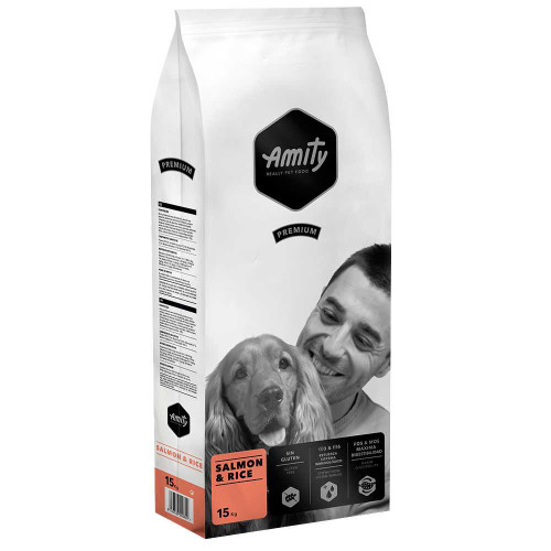 Сухий корм Amity Premium Salmon&Rice для дорослих собак всіх порід, з лососем та рисом, 15 кг