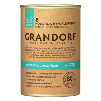 Консерви Grandorf Quail&Turkey для дорослих собак, з м'ясом перепілки та індички, 400 г Консерви Grandorf Quail&Turkey для дорослих собак, з м'ясом перепілки та індички, 400 г