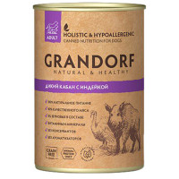 Консерви Grandorf Wild Boar&Turkey для дорослих собак, з м'ясом дикого кабана та індички, 400 г Консерви Grandorf Wild Boar&Turkey для дорослих собак, з м'ясом дикого кабана та індички, 400 г