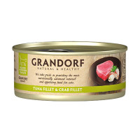 Консерви Grandorf Tuna Fillet&Crab Fillet для котів, філе тунця з м'ясом краба, 70 г Консерви Grandorf Tuna Fillet&Crab Fillet для котів, філе тунця з м'ясом краба, 70 г