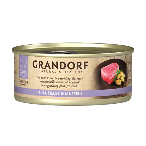 Консерви Grandorf Tuna Fillet&Mussels для котів, філе тунця з мідіями, 70 г