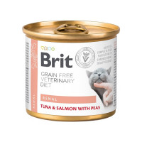 Консервы Brit VetDiets Cat Renal для кошек с хронической почечной недостаточностью, тунец, лосось с горохом, 200 г Консервы Brit VetDiets Cat Renal для кошек с хронической почечной недостаточностью, тунец, лосось с горохом, 200 г