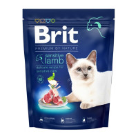 Сухой корм Brit Premium By Nature Cat Sensetive для кошек с чувствительным пищеварением, с ягненком, 300 г