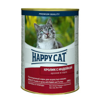 Консервы Happy Cat Dose Kanin&Truth Sauce для взрослых кошек, кролик и индейка, кусочки в соусе, 400 г Консервы Happy Cat Dose Kanin&Truth Sauce для взрослых кошек, кролик и индейка, кусочки в соусе, 400 г