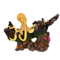 Декорація Yusee Корабель з восьминогом 28x13x19см Декорація Yusee Корабель з восьминогом 28x13x19см