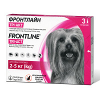 Капли Boehringer Ingelheim Frontline TRI-ACT от блох и клещей для собак, XS, 2-5 кг, цена за 1 пипетку Капли Boehringer Ingelheim Frontline TRI-ACT от блох и клещей для собак, XS, 2-5 кг, цена за 1 пипетку