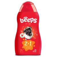 Шампунь-кондиционер Beeps 2 in 1 для собак и кошек с короткой шерстью, с экстрактом овсяных хлопьев, 502 мл Шампунь-кондиционер Beeps 2 in 1 для собак и кошек с короткой шерстью, с экстрактом овсяных хлопьев, 502 мл