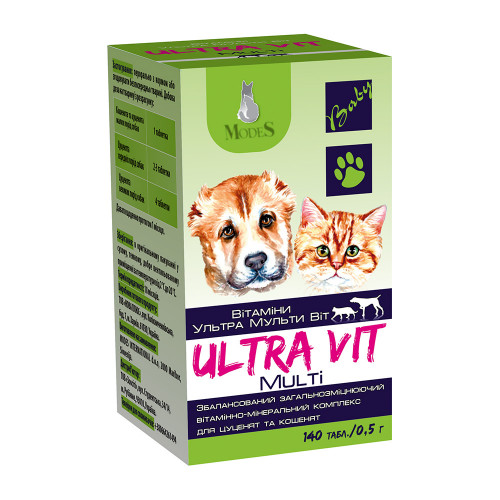 Витаминно-минеральный комплекс Modes Ultra Vit Multi для щенков и котят, 140 табл