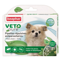 Капли Beaphar Veto Pure Spot от блох, клещей и комаров для собак до 15 кг, био натуральные, цена за 1 пипетку Капли Beaphar Veto Pure Spot от блох, клещей и комаров для собак до 15 кг, био натуральные, цена за 1 пипетку