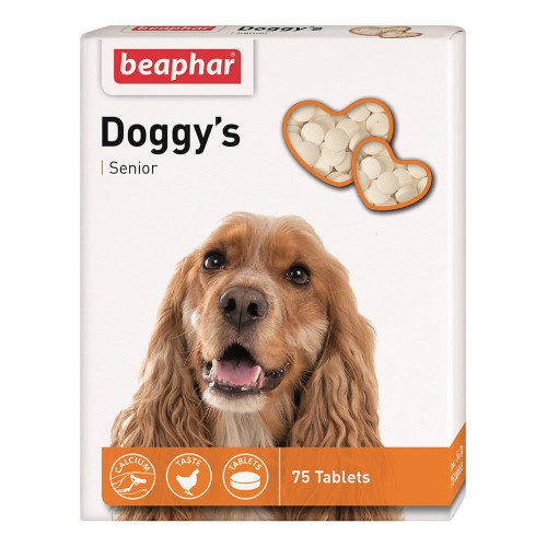 Вітамінізовані ласощі Beaphar Doggy’s Senior для собак старше 7 років, 75 табл