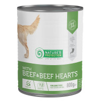 Консерви Natures Protection Adult Beef&Beef Hearts для собак, з яловичиною та яловичим серцем, 800 г Консерви Natures Protection Adult Beef&Beef Hearts для собак, з яловичиною та яловичим серцем, 800 г