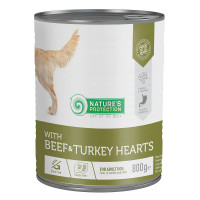 Консервы Natures Protection Adult Beef&Turkey Hearts для собак, с говядиной и индейкой, 800 г Консервы Natures Protection Adult Beef&Turkey Hearts для собак, с говядиной и индейкой, 800 г
