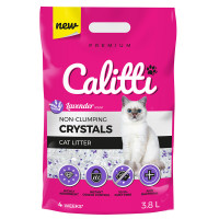 Силікагелевий наповнювач Calitti Crystals для котячого туалету, з лавандою, 3.8 л Силікагелевий наповнювач Calitti Crystals для котячого туалету, з лавандою, 3.8 л