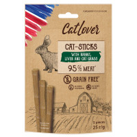Ласощі CatLover Cat-Sticks Rabbit Liver Grass для котів, палички з кроликом, печінкою та травою, 5 шт по 5 г Ласощі CatLover Cat-Sticks Rabbit Liver Grass для котів, палички з кроликом, печінкою та травою, 5 шт по 5 г