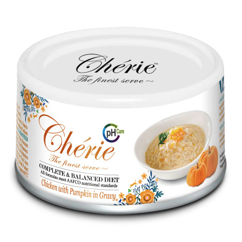 Консерви Cherie Urinary Care для котів, шматочки курки та гарбуза в соусі, 80 г