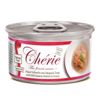 Консерви Cherie Signature для котів, ніжні шматочки тунця і дикого лосося в соусі, 80 г Консерви Cherie Signature для котів, ніжні шматочки тунця і дикого лосося в соусі, 80 г